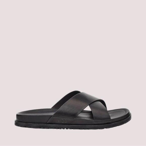 EUC UGG Men\'s Wainscott Black Leather  Slide Sandals S/N 1117476 main image 11
